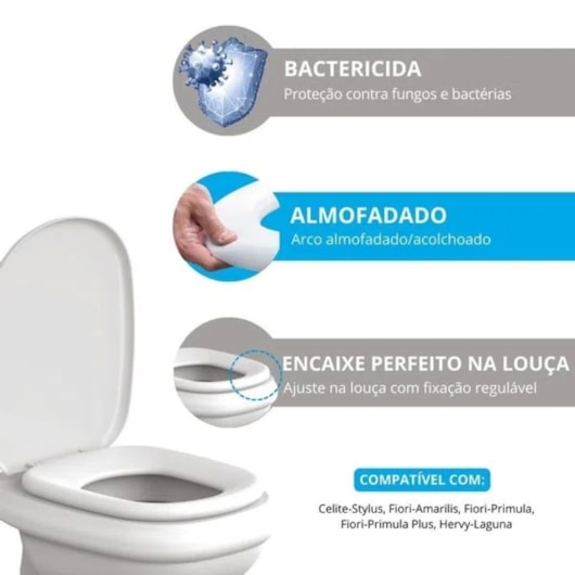Assento Sanitário Stylus Alm Cinza Prata 77 Astra - Imagem principal - 4eacd010-471c-4fd3-a592-a0702e971156