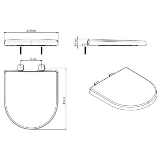 Assento Termofixo Amortecido Nexo Stone Roca - Imagem principal - 99dc72fd-0392-4946-ad4b-555e0590cb23