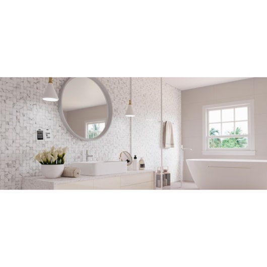 Azulejo Biancogres Quantum Carrara 45x90cm Retificado - Imagem principal - 295f2de3-bcd0-4bea-86a6-fa4ea9be3414