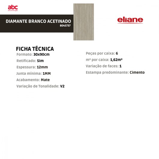 Azulejo Eliane Dorico Marfim Mate 30x90cm Retificado - Imagem principal - bcd9af43-9129-4ed4-8913-43337c04d717