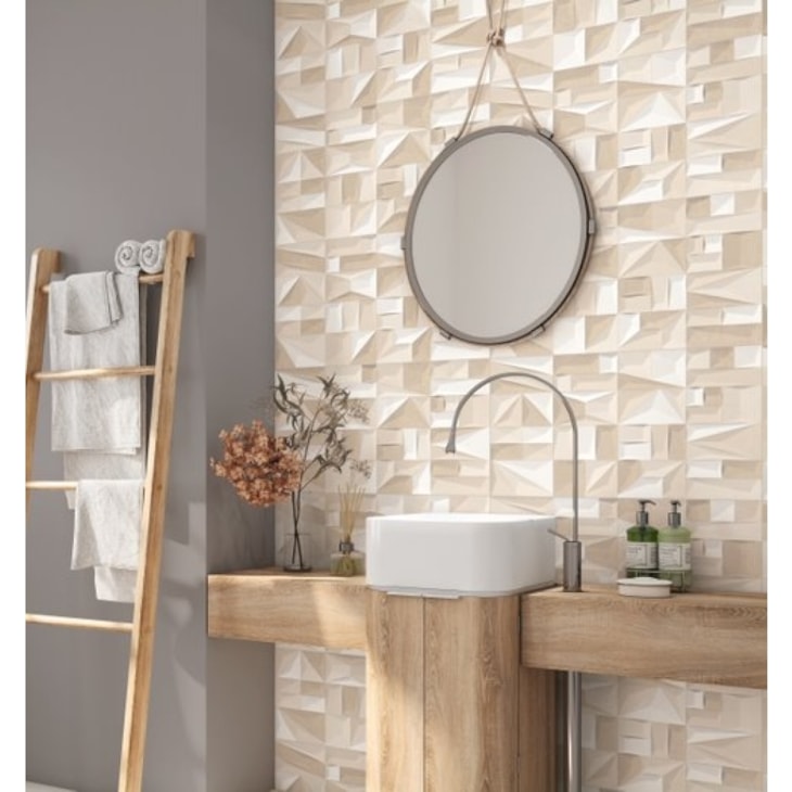 Azulejo Fioranno Menfi Beige Plus Hd Acetinado 37x74cm Retificado