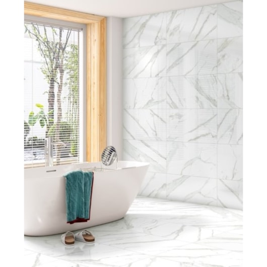 Azulejo Idealle Camerotta White Plus Hd  37x74 cm Retificado - Imagem principal - cb136d31-12eb-404b-86b6-7b46fdc37513