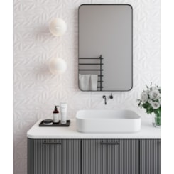 Azulejo Retificado Folhas Bianco Biancogres 45X90Cm