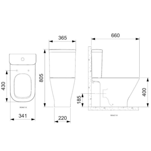Bacia para Caixa com Siada Horizontal Gap Preto Roca - Imagem principal - e1b21e68-0435-472c-86e8-09e1284e5eff