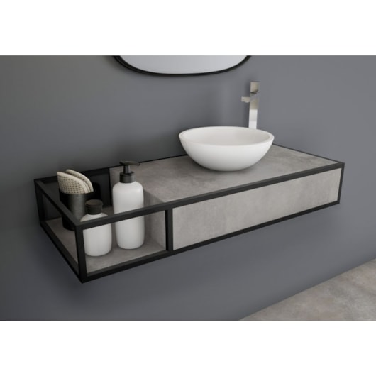 Bancada Brooklyn 100x42x16cm Nord Cement Natural Portobello - Imagem principal - 1bdef17b-fe0b-4e08-9415-c9a5ed45b5c5