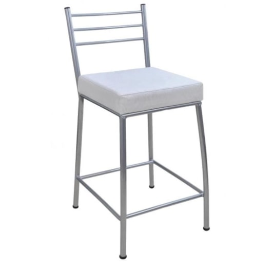 Banco Paris Prata e Branco Metalnew 60cm - Imagem principal - 65df2af4-2d36-4463-b545-652a780a9ecc