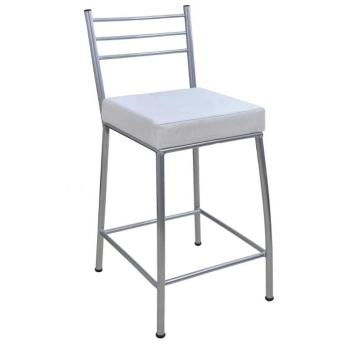 Banco Paris Prata e Branco Metalnew 60cm