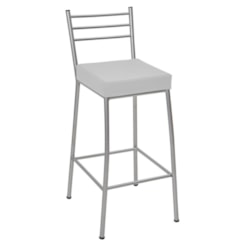 Banco Paris Prata e Branco Metalnew 75cm