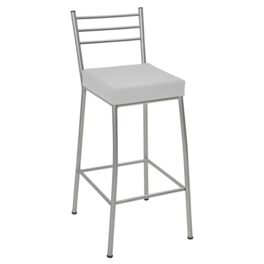 Banco Paris Prata e Branco Metalnew 75cm - Imagem principal - 015eebf2-14c4-44e8-8f4a-46fd77e8e555