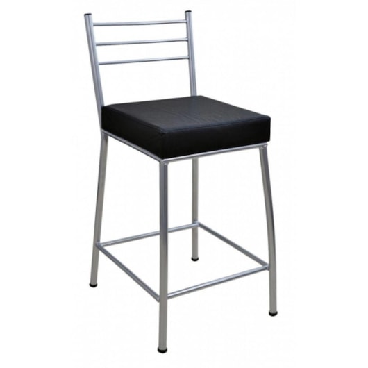 Banco Paris Prata e Preto Metalnew 60cm - Imagem principal - b6e6fe9e-17aa-4c0a-84e5-2571cf4f109c