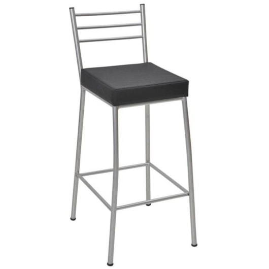 Banco Paris Prata e Preto Metalnew 75cm - Imagem principal - d26cc2ea-636b-4095-9e63-6b752afd0606