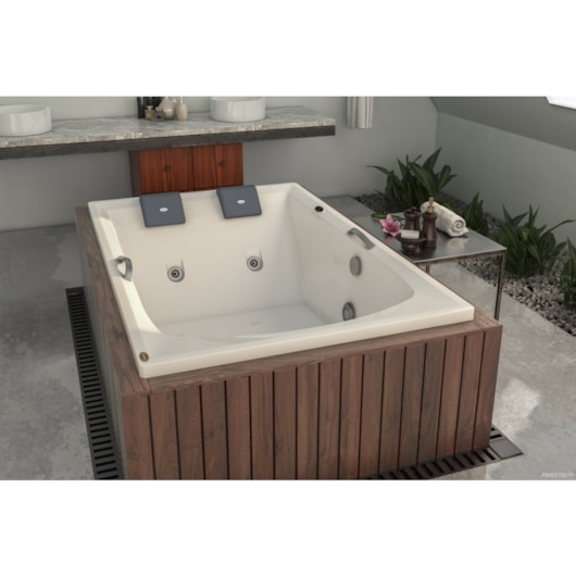 Banheira Acrílica Carina G2a P1 Jacuzzi 170x110cm - Imagem principal - 4ec47046-91e9-4fb6-86ec-981018742451