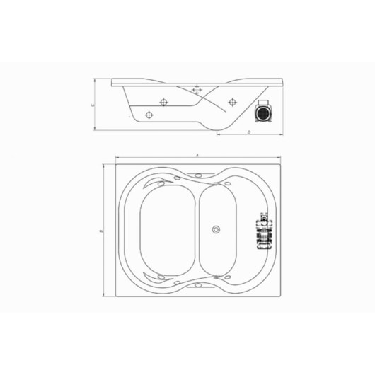 Banheira Acrílica Com Aquecedor Due Maggiore Accomodare Gran Luxo Astra 180x120cm  - Imagem principal - e1835572-3826-4dc8-b30b-7fc64345c96b