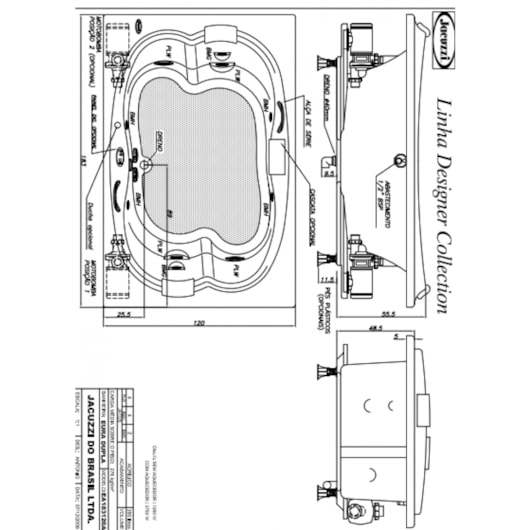 Banheira Acrílica Com Aquecedor Dupla Eura Jacuzzi P2 183x120cm - Imagem principal - 4475c5e7-80a8-410e-8bd1-51ffcc15c816