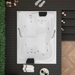 Banheira Acrílica Com Aquecedor Nobile Maggiore Dupla Gran Luxo Astra 180x130cm