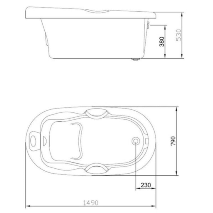 Banheira Acrílica Com Hidromassagem Acrilnew Semioval Standard Ouro Fino 1,56X0,65M 09.0514-S