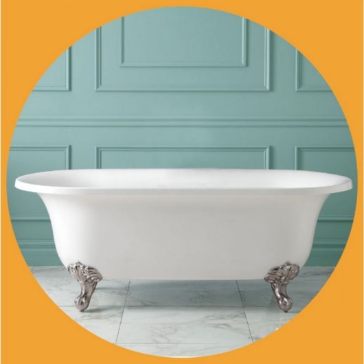 Banheira Acrílica De Imersão Dupla Clássica Devon 173x78cm Com Pés Brancos Immersi - Imagem principal - 79c1c6e3-2f50-4b30-b526-ff04b0f0fb39