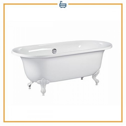 Banheira Acrílica De Imersão Dupla Clássica Devon 173x78cm Com Pés Cromadas Immersi - Imagem principal - 9c251135-7993-4a61-803e-69cd44d41f94