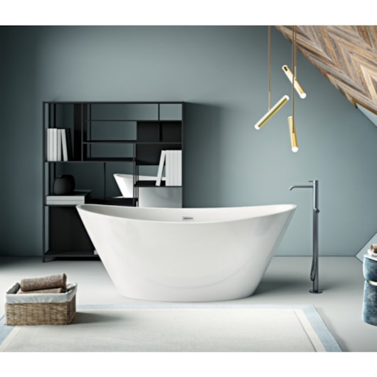 Banheira Acrílica De Imersão Moderna Navegantes Glossy White 157x78,5x67cm Immersi - Imagem principal - 44500cbb-1433-4ddf-ab04-37c9ebcbc8cd