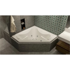 Banheira Acrílica Dupla Ápia Com Aquecedor Jacuzzi 152x152x54cm