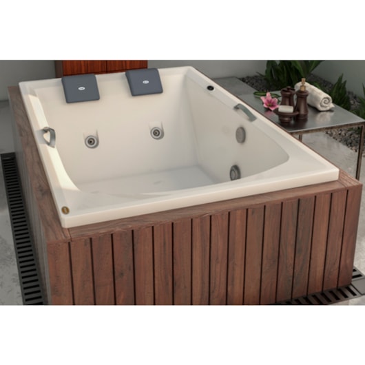 Banheira Acrílica Dupla Carina G2 Jacuzzi 170x110cm - Imagem principal - 18a7a68b-4e7f-49e1-8966-b977fbeeb817