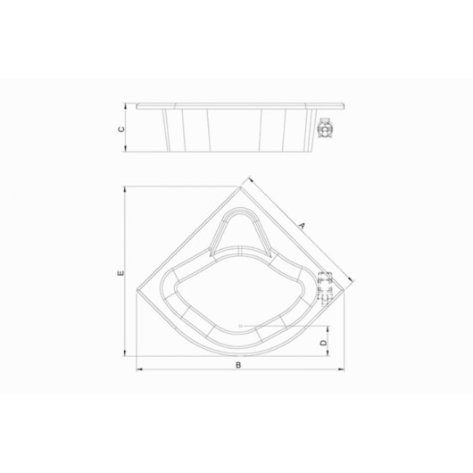 Banheira Acrílica Dupla Copacabana Super Luxo 135x189cm Astra - Imagem principal - 5fbb37ec-9d37-40bb-ab05-ac5ac9364c56