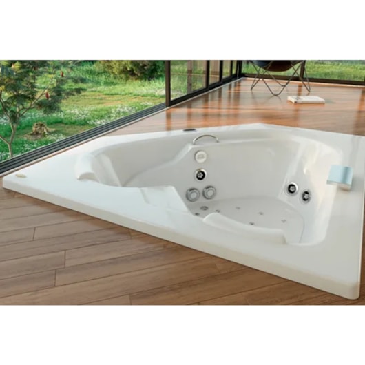 Banheira Acrílica Dupla De Canto Castello 165x165x58cm Com Aquecedor Jacuzzi - Imagem principal - bd0eac2f-eefa-4caf-8037-59849f4b5030