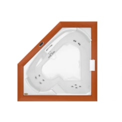 Banheira Acrílica Dupla De Canto Flexawood 165x165x61cm Com Aquecedor Jacuzzi