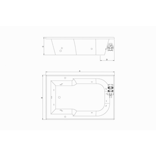 Banheira Acrílica Dupla Double Capri Super Luxo 170x110cm Com Aquecedor Astra - Imagem principal - 8be76973-58ad-4319-8c82-5597556ce438