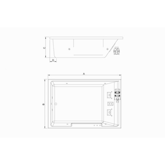 Banheira Acrílica Dupla Double Cayman Gran Luxo Com Aquecedor 220V Astra 180x120x52cm   - Imagem principal - 26e4ce96-55e4-4d57-9f79-286a9f73d8a5