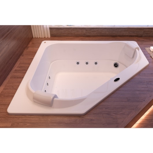 Banheira Acrílica Dupla Eura Canto com Aquecedor Jacuzzi 152x152x51cm - Imagem principal - 5faf3d58-500a-4da7-b7ef-1fdf51669462