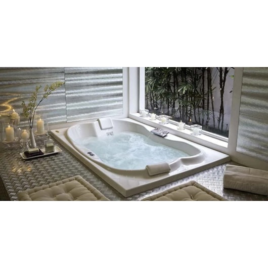 Banheira Acrílica Dupla Eura Com Aquecedor Jacuzzi P1 183x120x49cm  - Imagem principal - 5400a331-679b-4b70-9a6f-3381aebff4f4