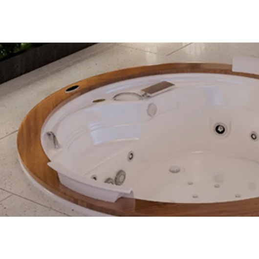 Banheira Acrílica Dupla Gemini Wood 200x66cm Com Aquecedor Jacuzzi - Imagem principal - 400cbda8-9cd8-4200-93b7-6643b0268f6a