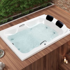 Banheira Acrílica Dupla Serenade Meggiore Super Luxo 180x120cm Com Aquecedor Astra