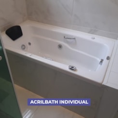 Banheira Acrílica Individual Acribalth Premium Com Hidromassagem Ouro Fino 155x080cm