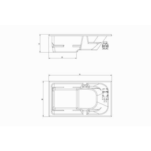 Banheira Acrílica Individual Box Nouva Super Luxo 150x85x45cm Astra - Imagem principal - 7aa1ed8e-67f5-4418-bd3c-308bc7dd131d