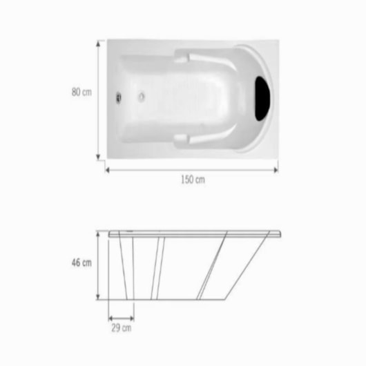 Banheira Acrílica Individual Capri Luxo Astra 150x80cm - Imagem principal - 359a608d-a3b0-42d0-af74-17ede94781e6