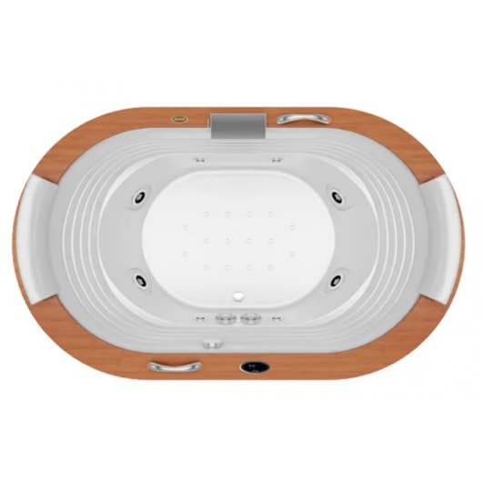 Banheira Acrílica Individual Europe Wood 184x112x56cm Com Aquecedor Jacuzzi - Imagem principal - f3e37d9d-bb8c-4393-9292-05ae6ef3a7a9