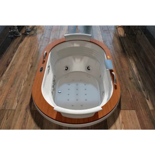 Banheira Acrílica Individual Europe Wood 184x112x56cm Com Aquecedor Jacuzzi - Imagem principal - fe038dd1-6418-45cf-a81f-2eecdda74827