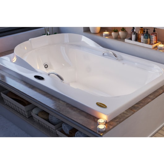 Banheira Acrílica Individual Regina Com Aquecedor Jacuzzi 180x90x45cm - Imagem principal - b98660fe-4d67-4bf9-bee6-6b648f3f34b3