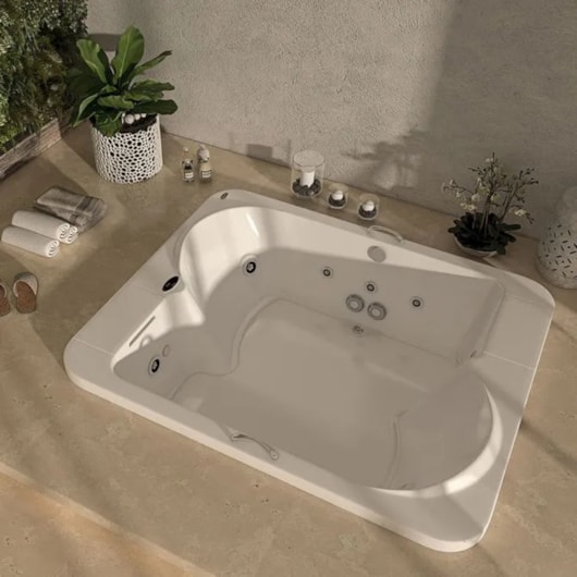 Banheira Acrílica Individual Thalis Wood 198x112x62cm Com Aquecedor Jacuzzi - Imagem principal - ede2551e-cad7-4ff1-903a-f63254b1a4ed