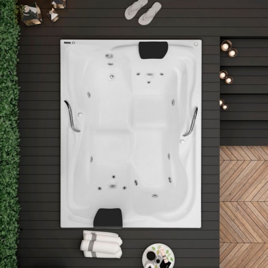 Banheira Acrílica Nobile Maggiore Dupla Luxo 180x130cm Com Aquecedor Astra - Imagem principal - 52acb9ab-c038-424b-b4ad-7b5bbb9e7a37