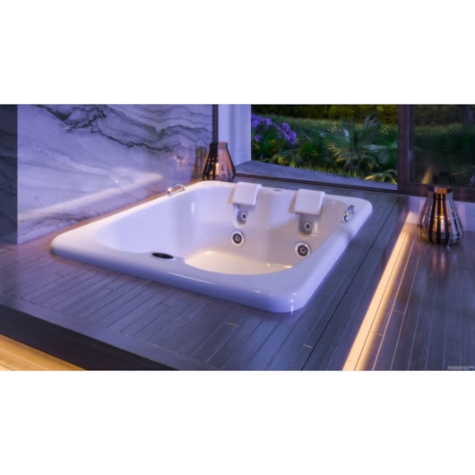 Banheira Acrílica P2 Com Cromoterapia Cetra Jacuzzi 140x120cm - Imagem principal - 29271dc2-54eb-4802-9e31-acfe987456a2