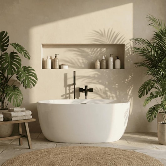 Banheira Acrílica Taípe Glossy White Immersi 140,3cmx80cmx58cm - Imagem principal - aa7b6734-44b9-456a-b90c-87e4438ae40e