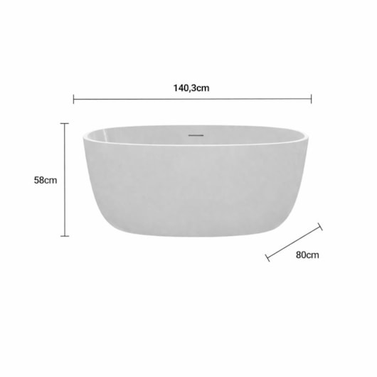 Banheira Acrílica Taípe Glossy White Immersi 140,3cmx80cmx58cm - Imagem principal - 39568e0f-2649-485a-9a15-b09044f58b76