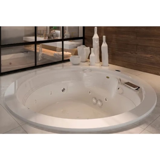 Banheira Acrílica Tripla Redonda Morini 200x61cm Com Aquecedor Jacuzzi - Imagem principal - 8cde0e8d-8c91-4e52-ab16-1b3964bde2ae