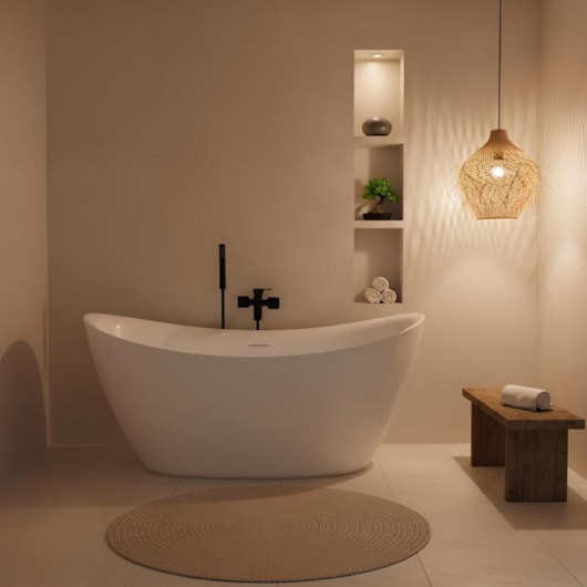 Banheira Atins Glossy White 152,4x73x73cm Immersi - Imagem principal - bdd7eba8-9f72-424b-b8cb-5a529e4b239a