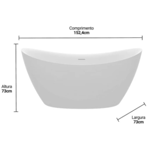 Banheira Atins Glossy White 152,4x73x73cm Immersi - Imagem principal - f2a29a48-50ca-4142-bacb-54f7786d889d