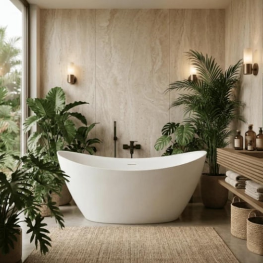 Banheira Atins Matt White 152,4x73x73cm Immersi - Imagem principal - 223f9b66-e02b-4bf7-9e49-22680f6cba43