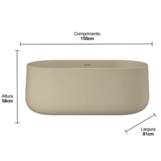 Banheira Camburi Tan White 156x81x58,2cm Immersi - Imagem principal - 0d0372b0-7f84-4380-89fd-26c62c5aeec3